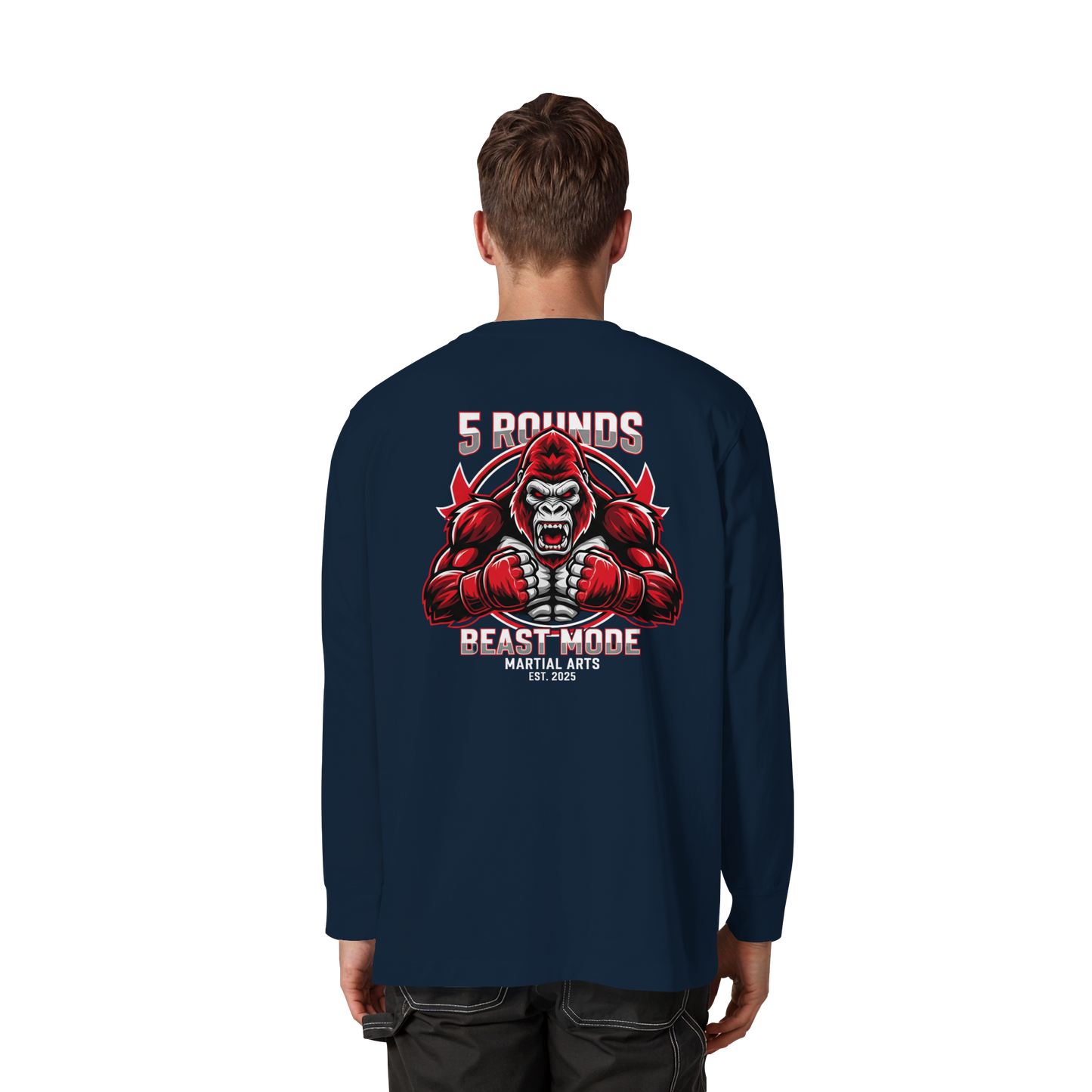5 ROUNDS BEAST MODE Gorilla Organic Heavy Oversized Longsleeve