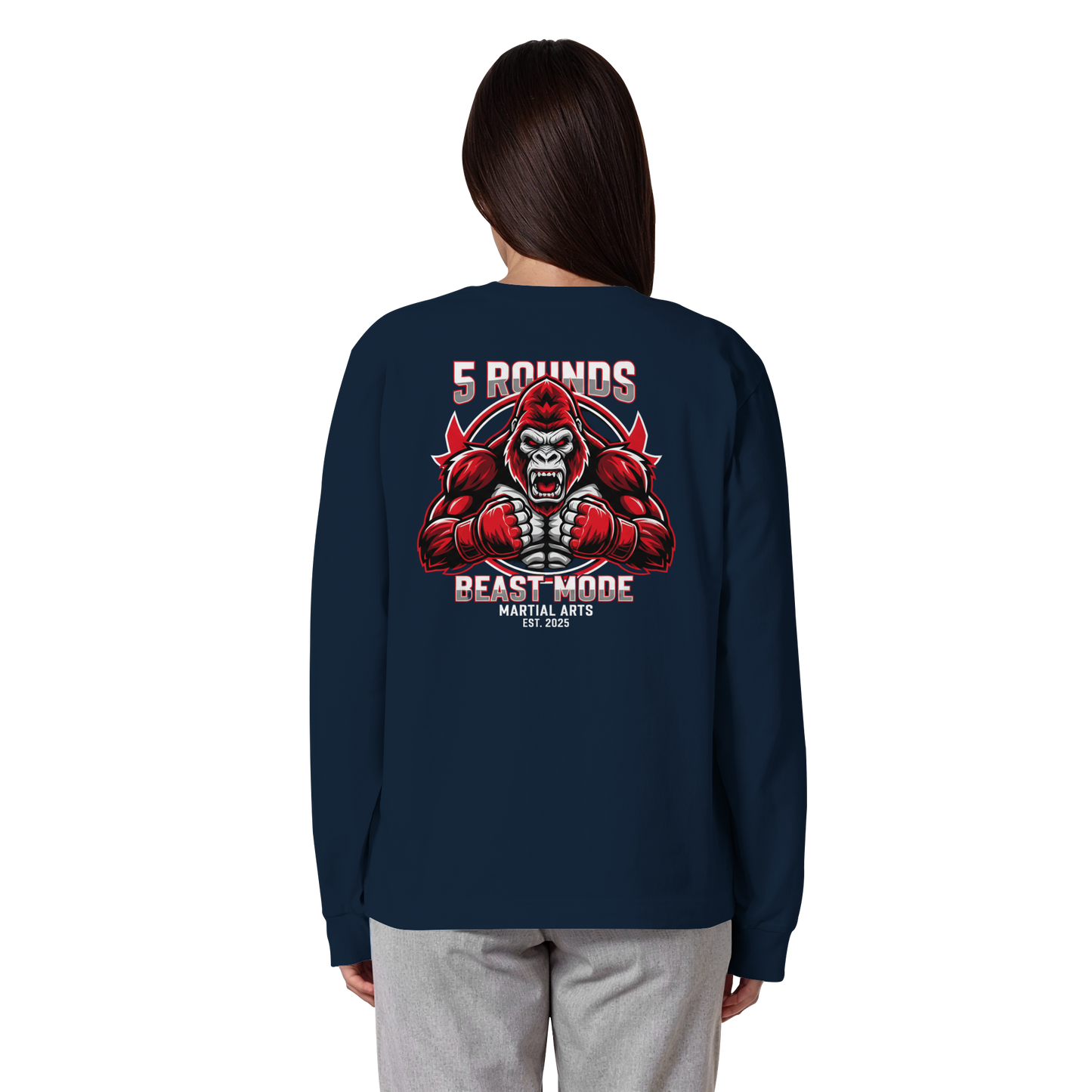 5 ROUNDS BEAST MODE Gorilla Organic Heavy Oversized Longsleeve
