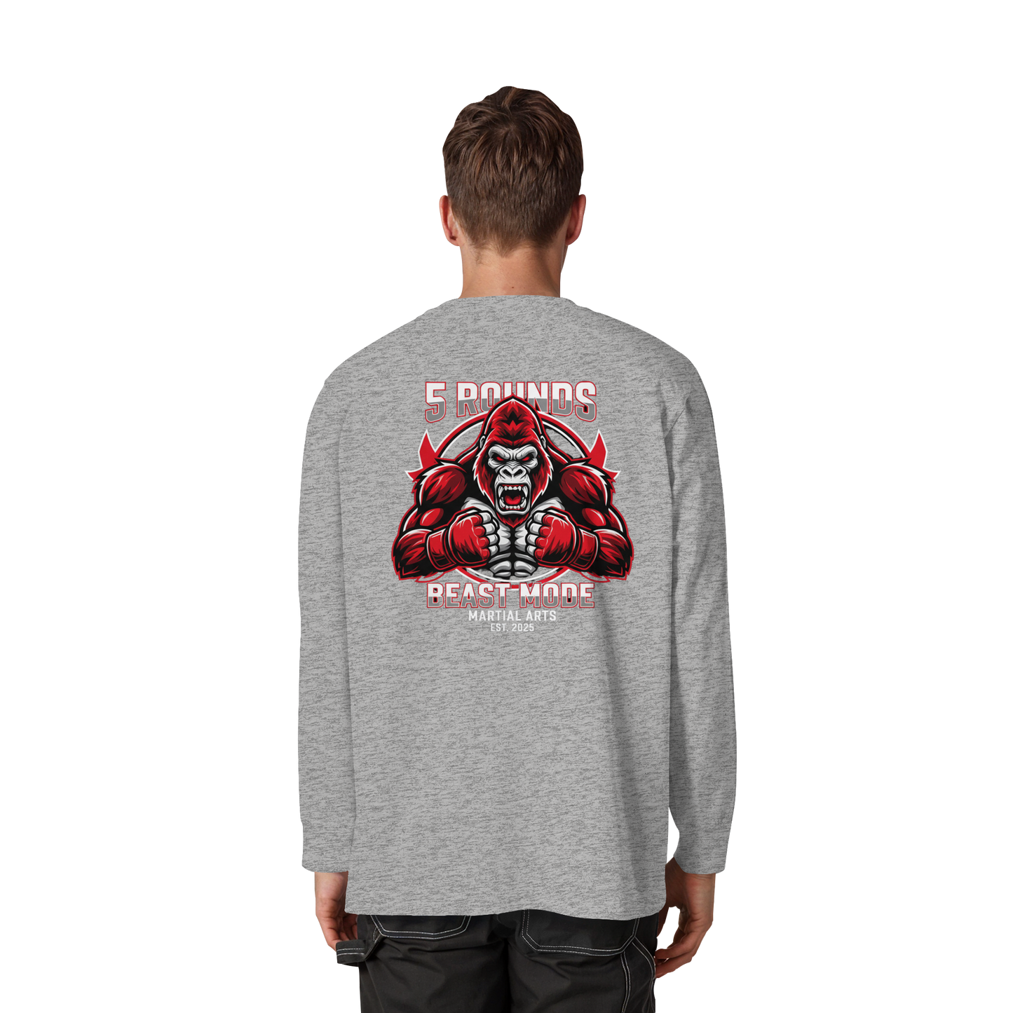 5 ROUNDS BEAST MODE Gorilla Organic Heavy Oversized Longsleeve
