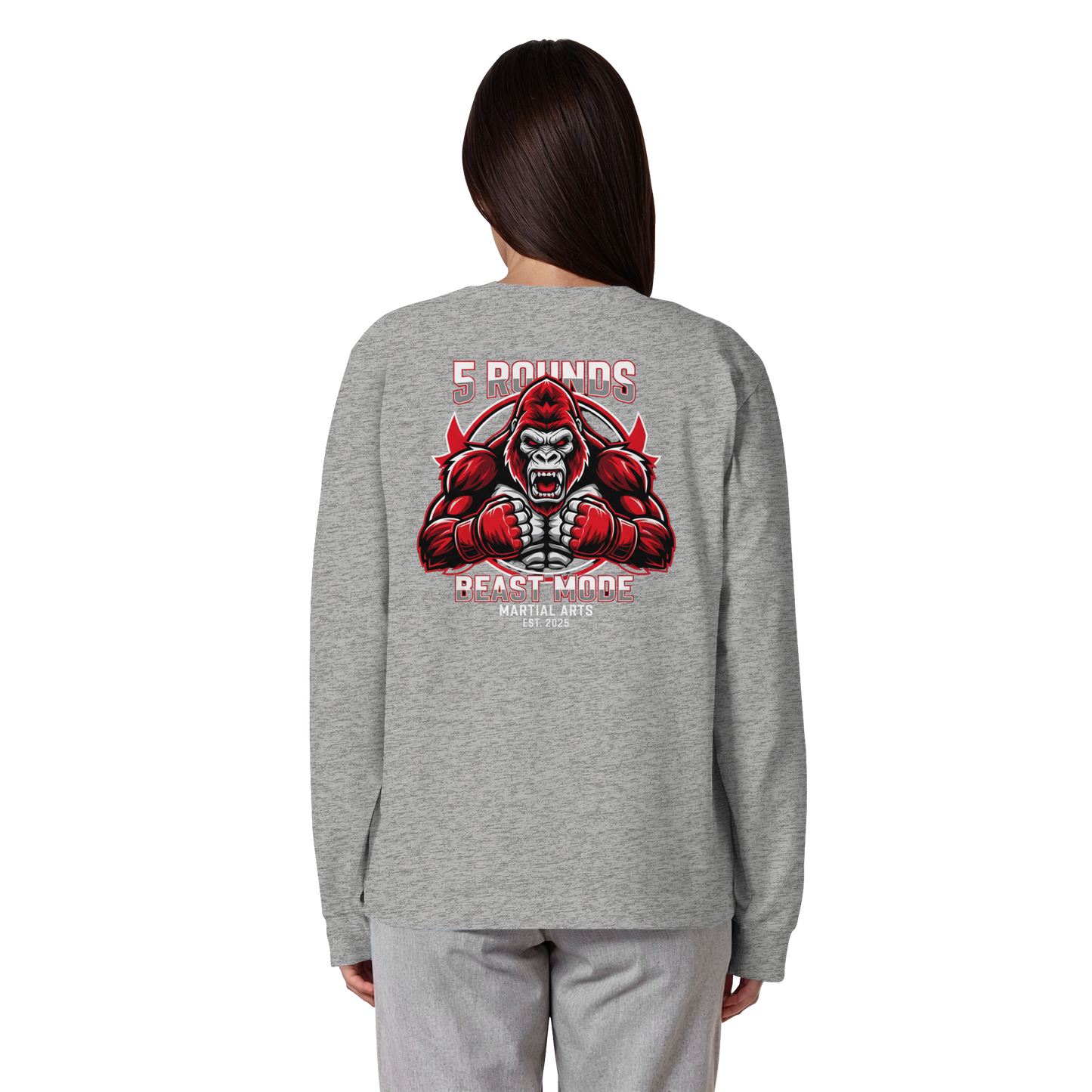 5 ROUNDS BEAST MODE Gorilla Organic Heavy Oversized Longsleeve