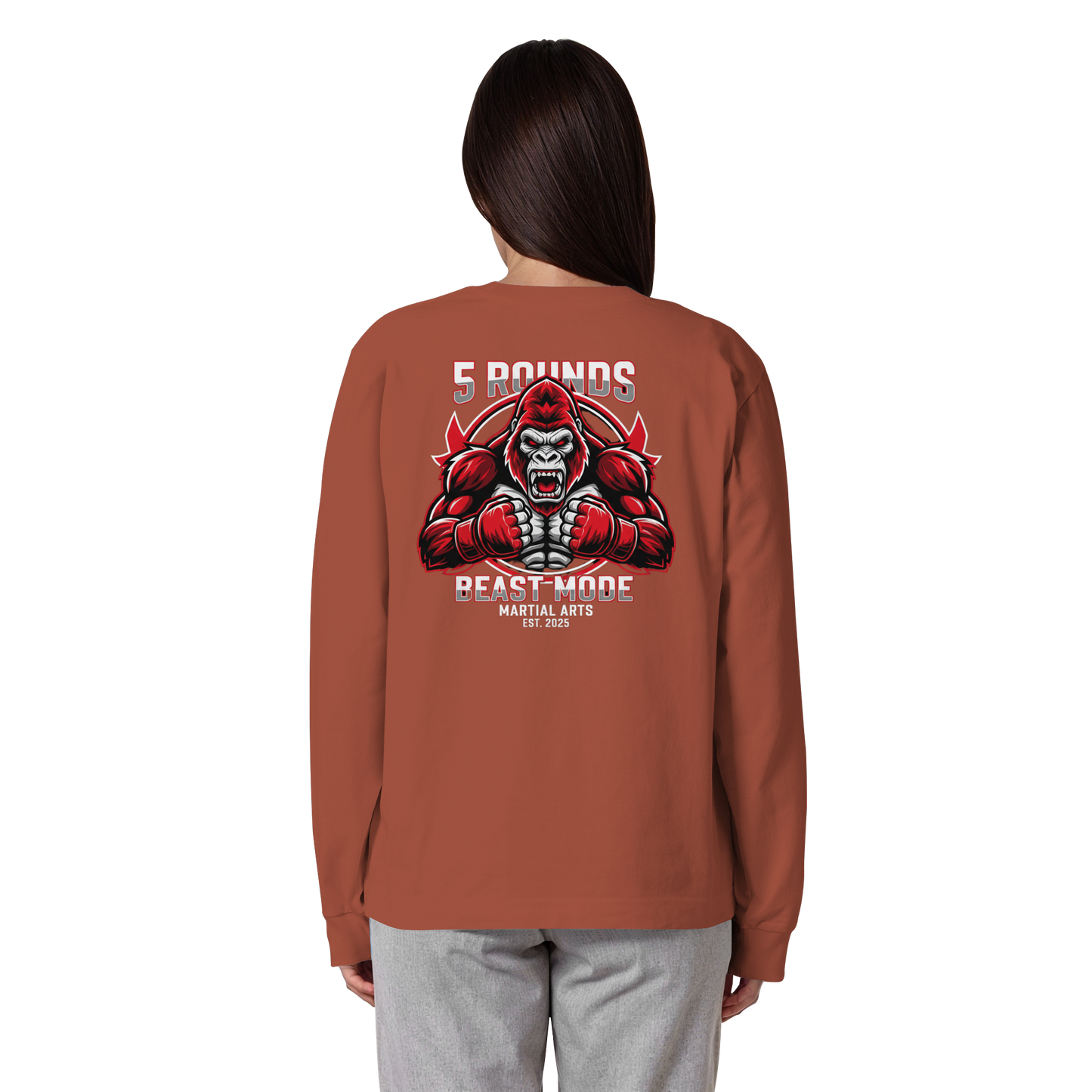 5 ROUNDS BEAST MODE Gorilla Organic Heavy Oversized Longsleeve
