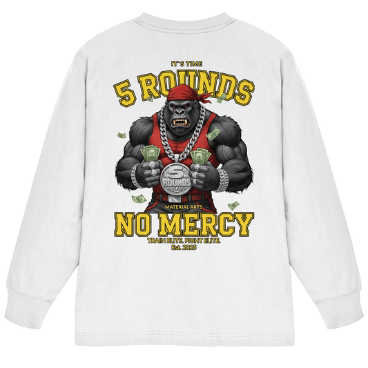 5 ROUNDS Vorne DTF hinten DTF Print 5 Rounds Fighter gorilla , macht chas money im Material Arts Kämpfen. - Organic Heavy Oversized Longsleeve T-Shirt