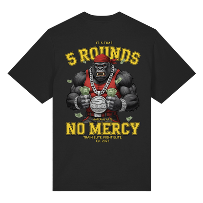 5 ROUNDS Vorne DTF hinten DTF Print 5 Rounds Fighter gorilla , macht chas money im Material Arts Kämpfen. - Organic Heavy T-Shirt