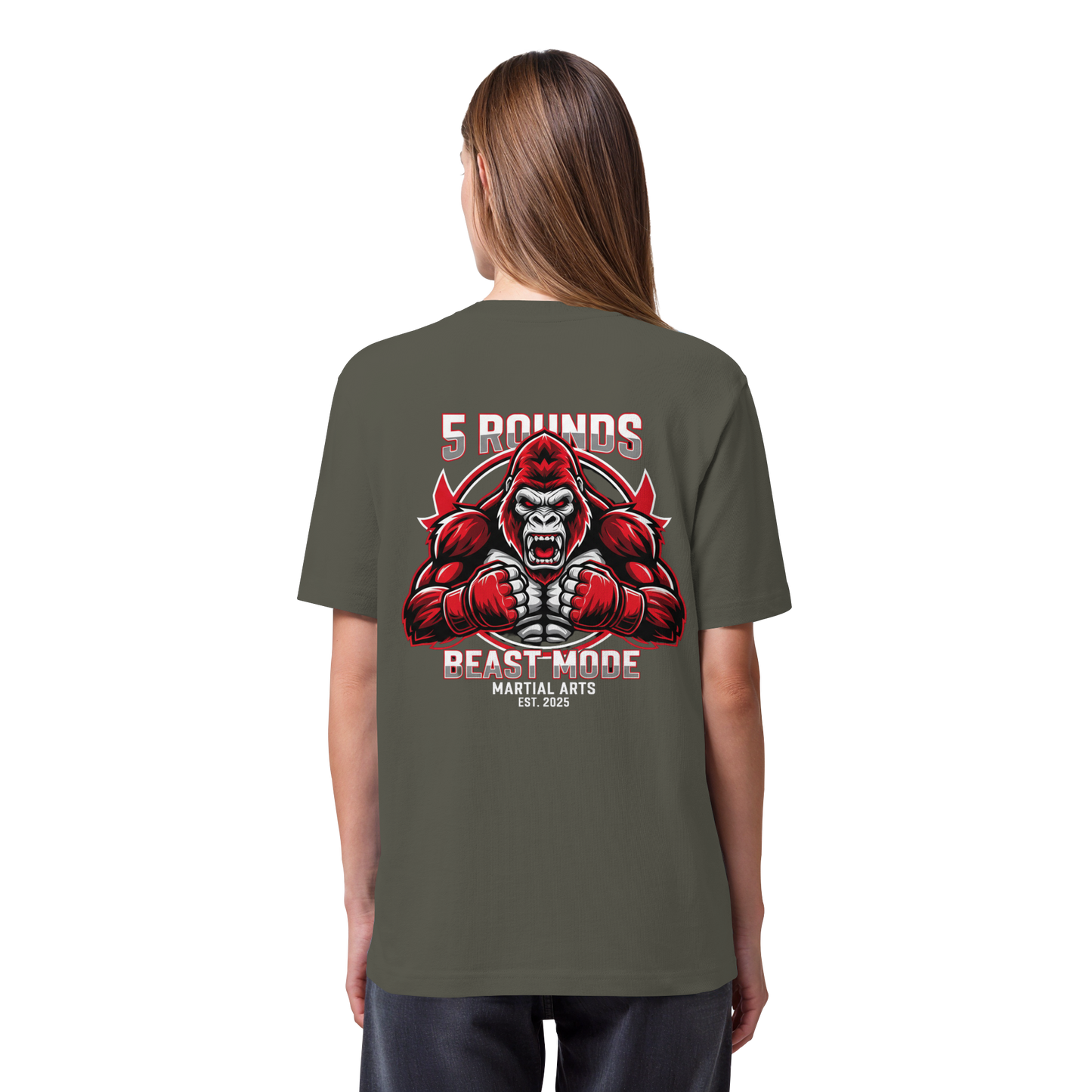 5 ROUNDS BEAST MODE Gorilla Organic Heavy T-Shirt