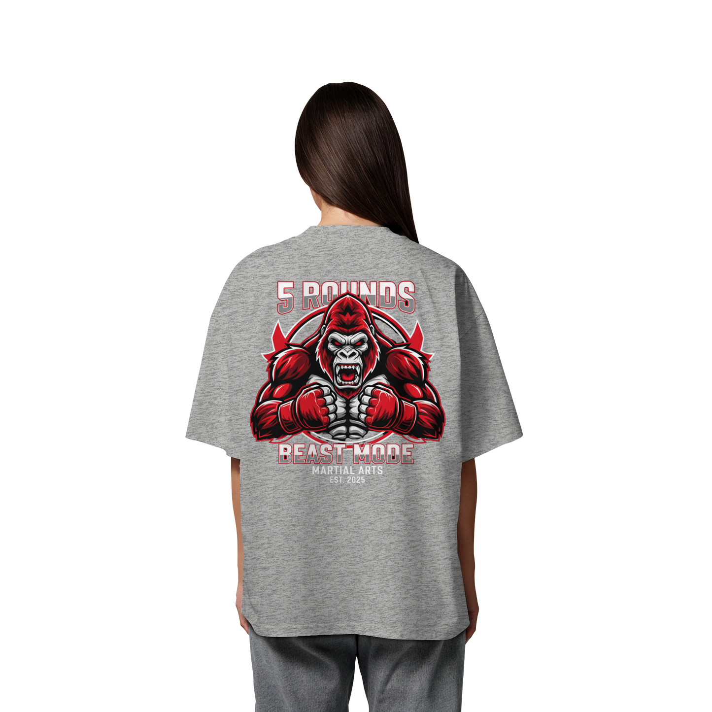 5 ROUNDS BEAST MODE Gorilla Organic Oversize Shirt