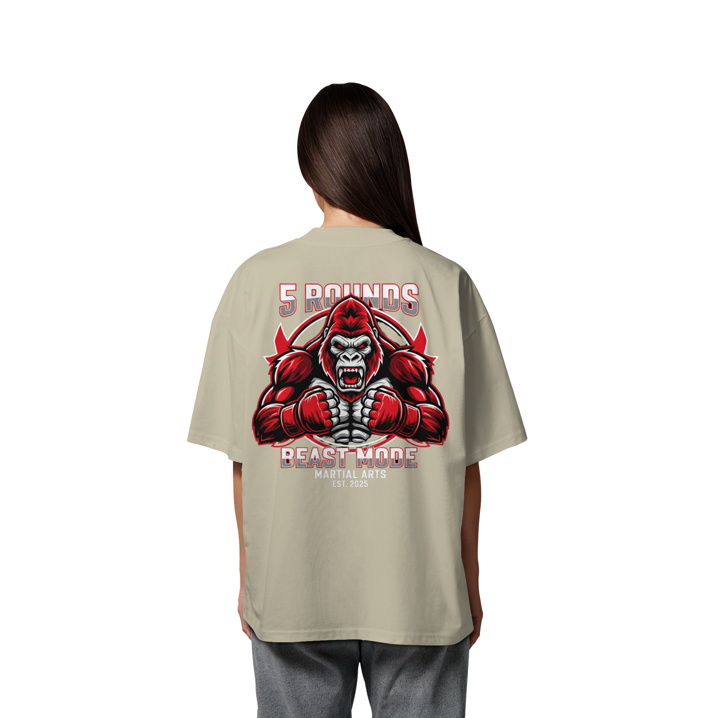 5 ROUNDS BEAST MODE Gorilla Organic Oversize Shirt