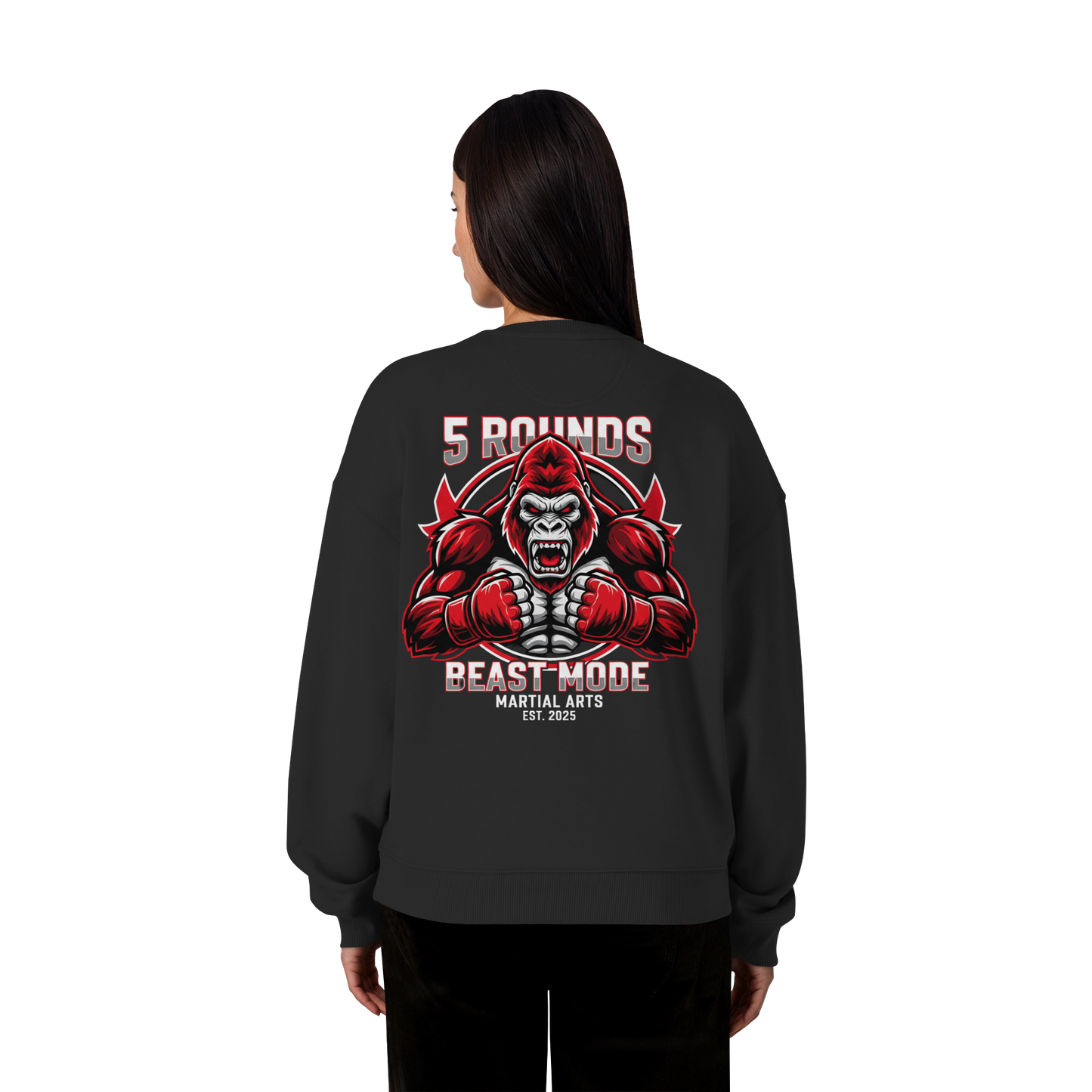 5 ROUNDS BEAST MODE Gorilla - Organic Oversize Sweatshirt