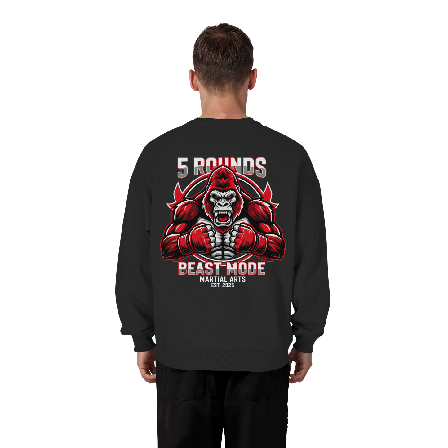 5 ROUNDS BEAST MODE Gorilla - Organic Oversize Sweatshirt