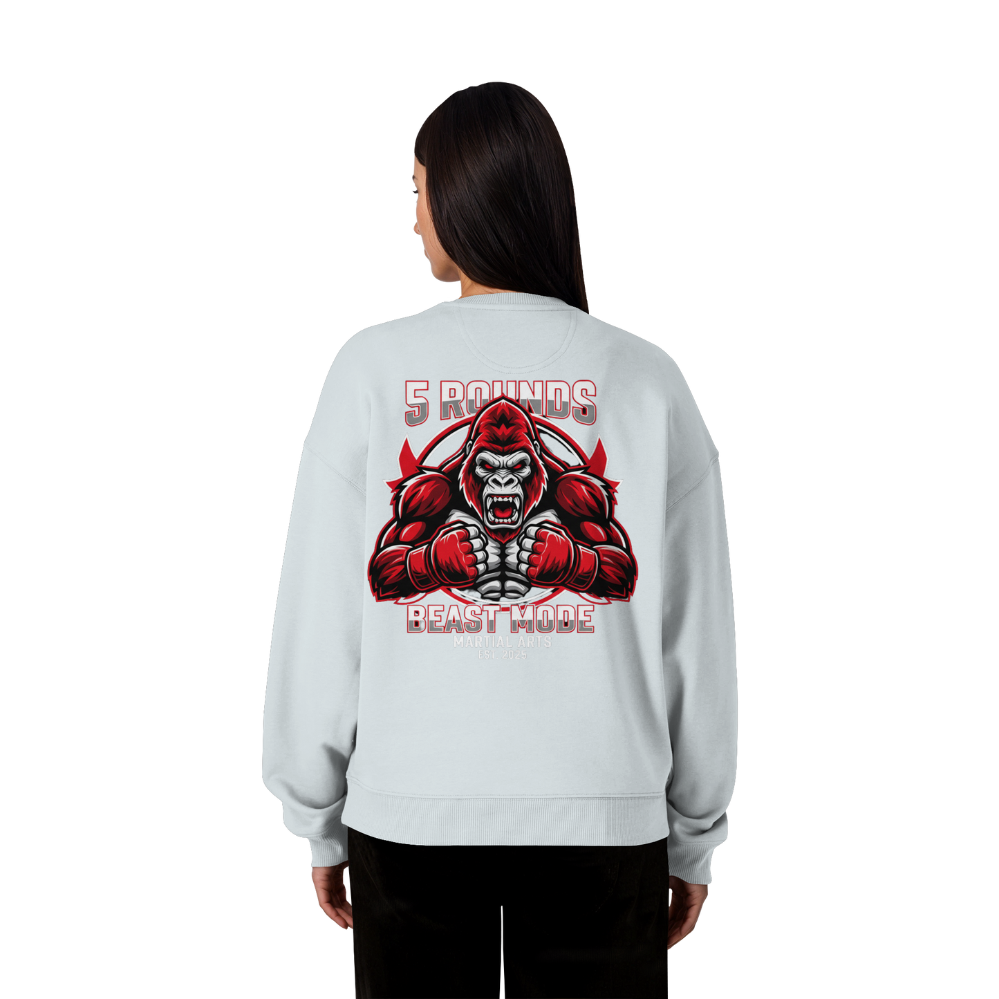 5 ROUNDS BEAST MODE Gorilla - Organic Oversize Sweatshirt