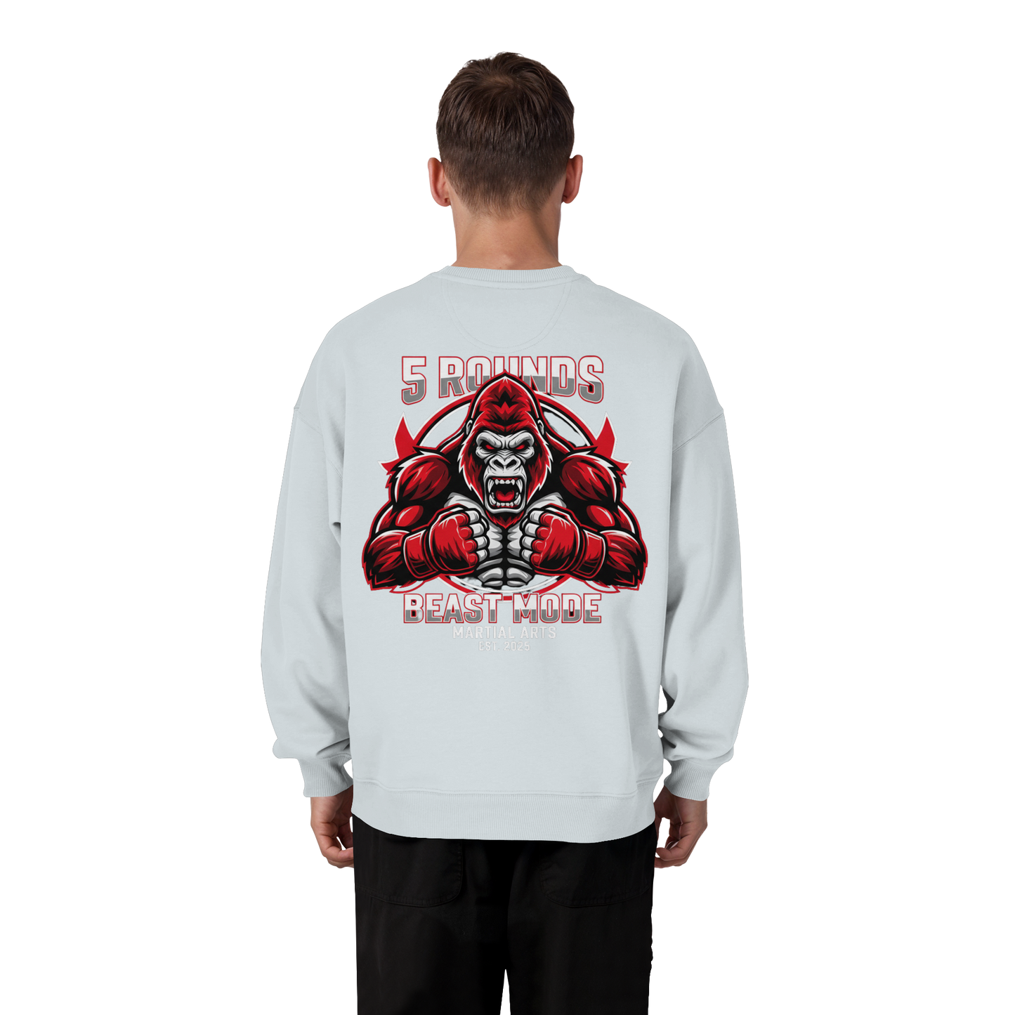 5 ROUNDS BEAST MODE Gorilla - Organic Oversize Sweatshirt