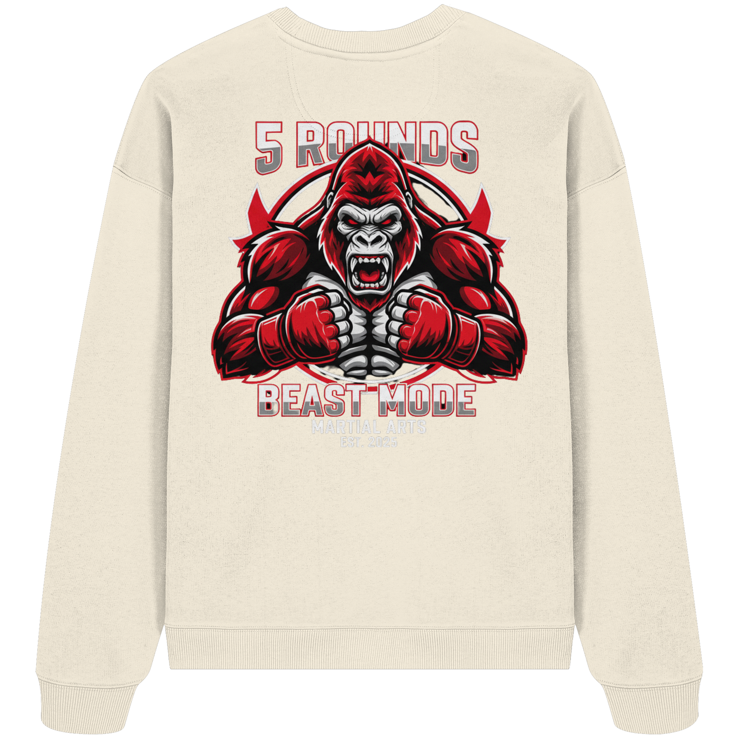 5 ROUNDS BEAST MODE Gorilla - Organic Oversize Sweatshirt