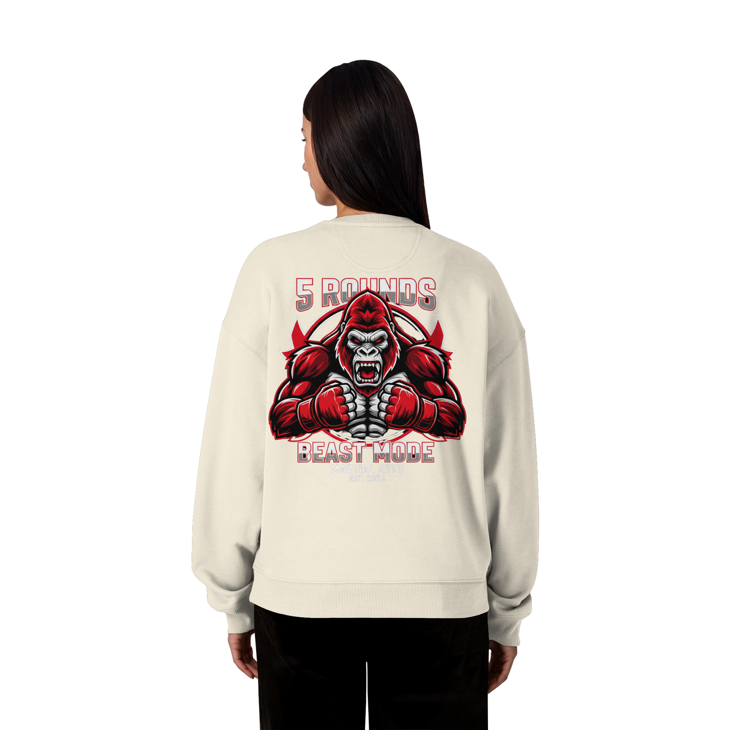 5 ROUNDS BEAST MODE Gorilla - Organic Oversize Sweatshirt
