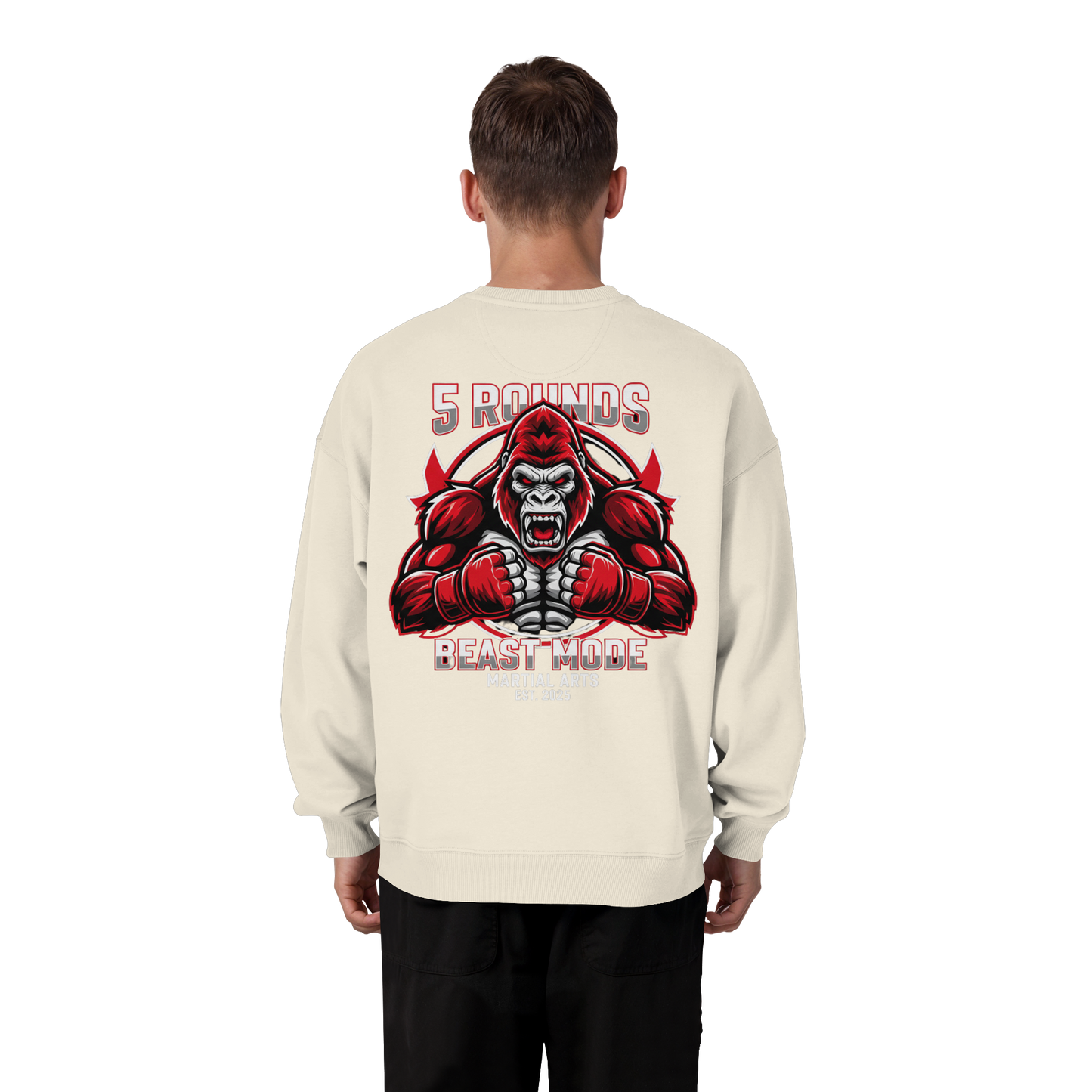 5 ROUNDS BEAST MODE Gorilla - Organic Oversize Sweatshirt