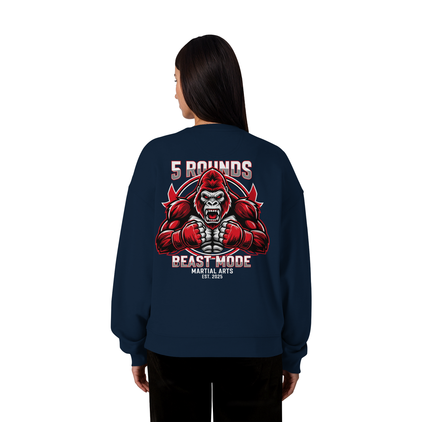 5 ROUNDS BEAST MODE Gorilla - Organic Oversize Sweatshirt