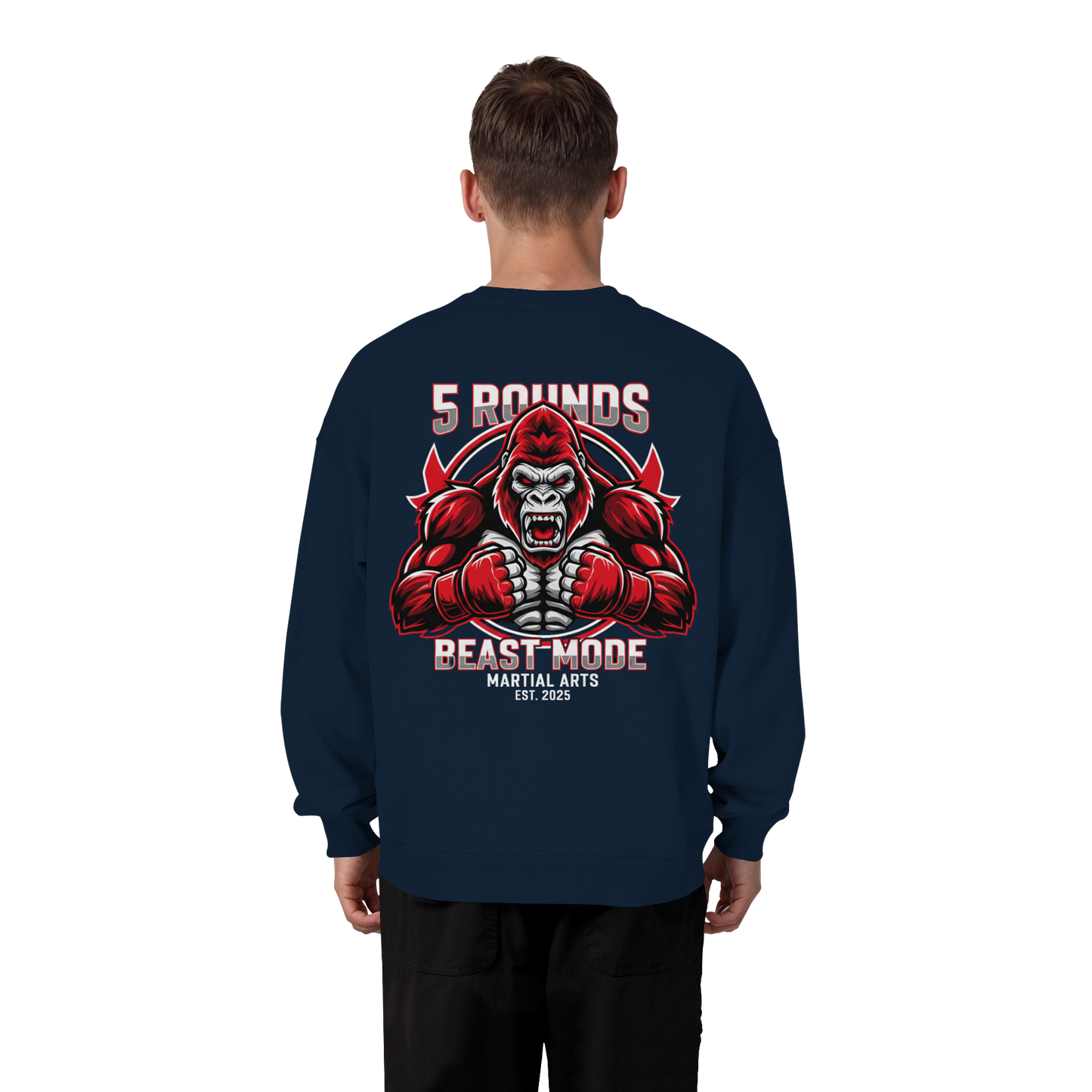 5 ROUNDS BEAST MODE Gorilla - Organic Oversize Sweatshirt