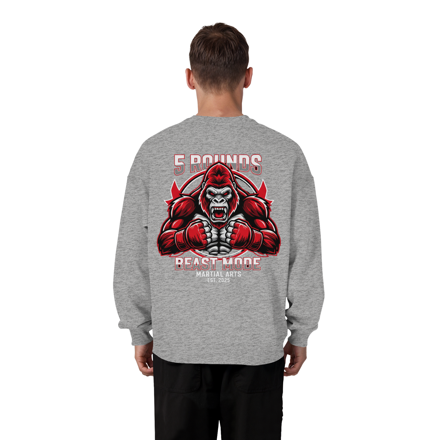 5 ROUNDS BEAST MODE Gorilla - Organic Oversize Sweatshirt
