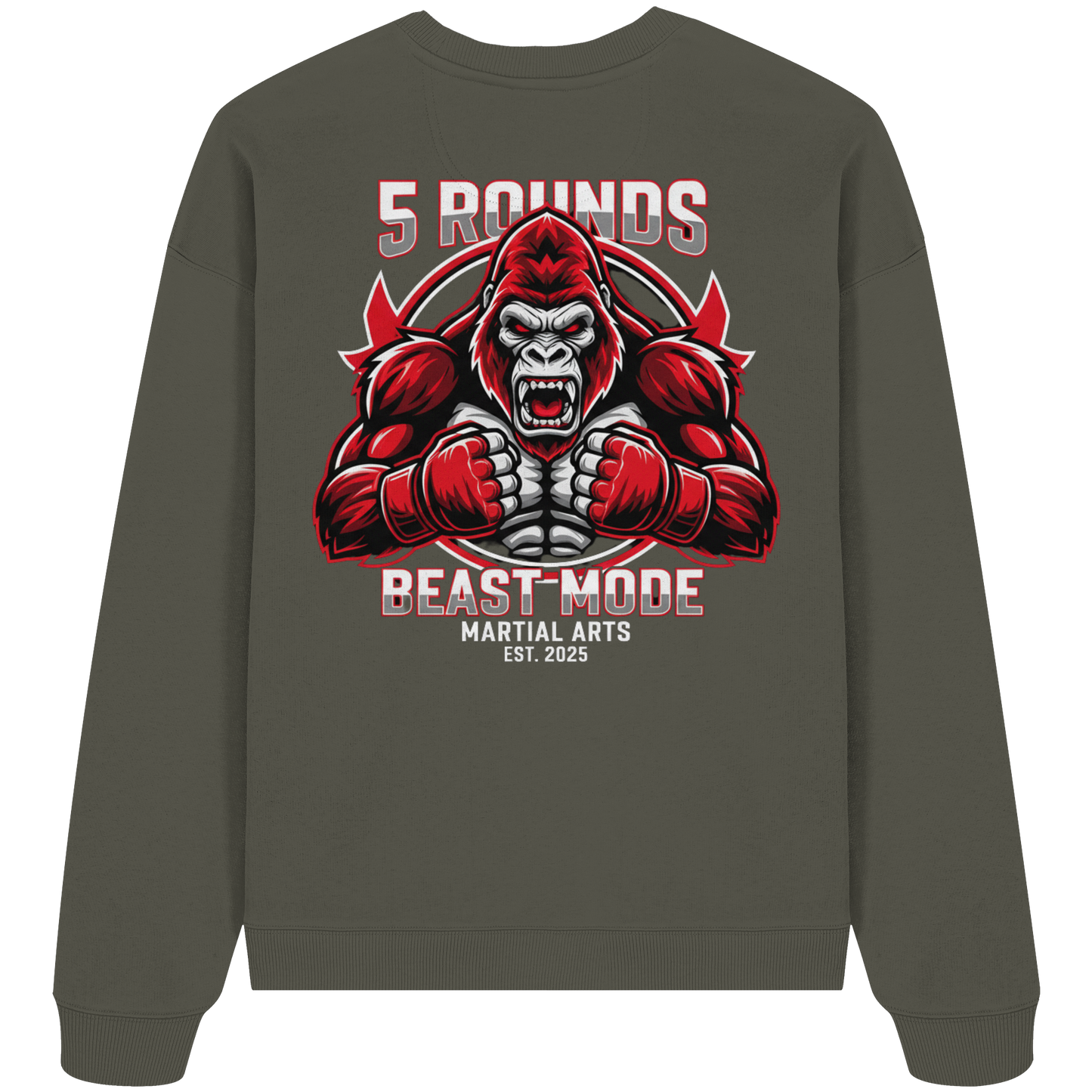 5 ROUNDS BEAST MODE Gorilla - Organic Oversize Sweatshirt