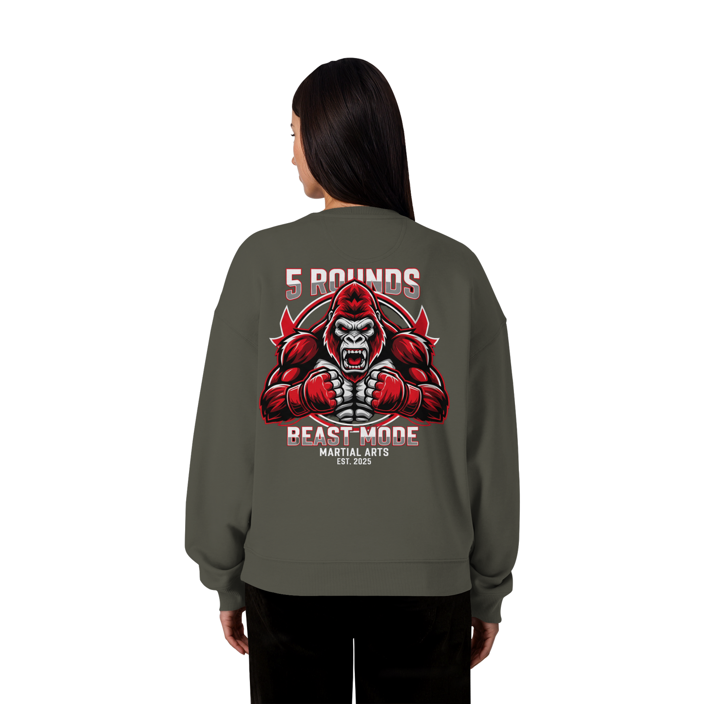 5 ROUNDS BEAST MODE Gorilla - Organic Oversize Sweatshirt