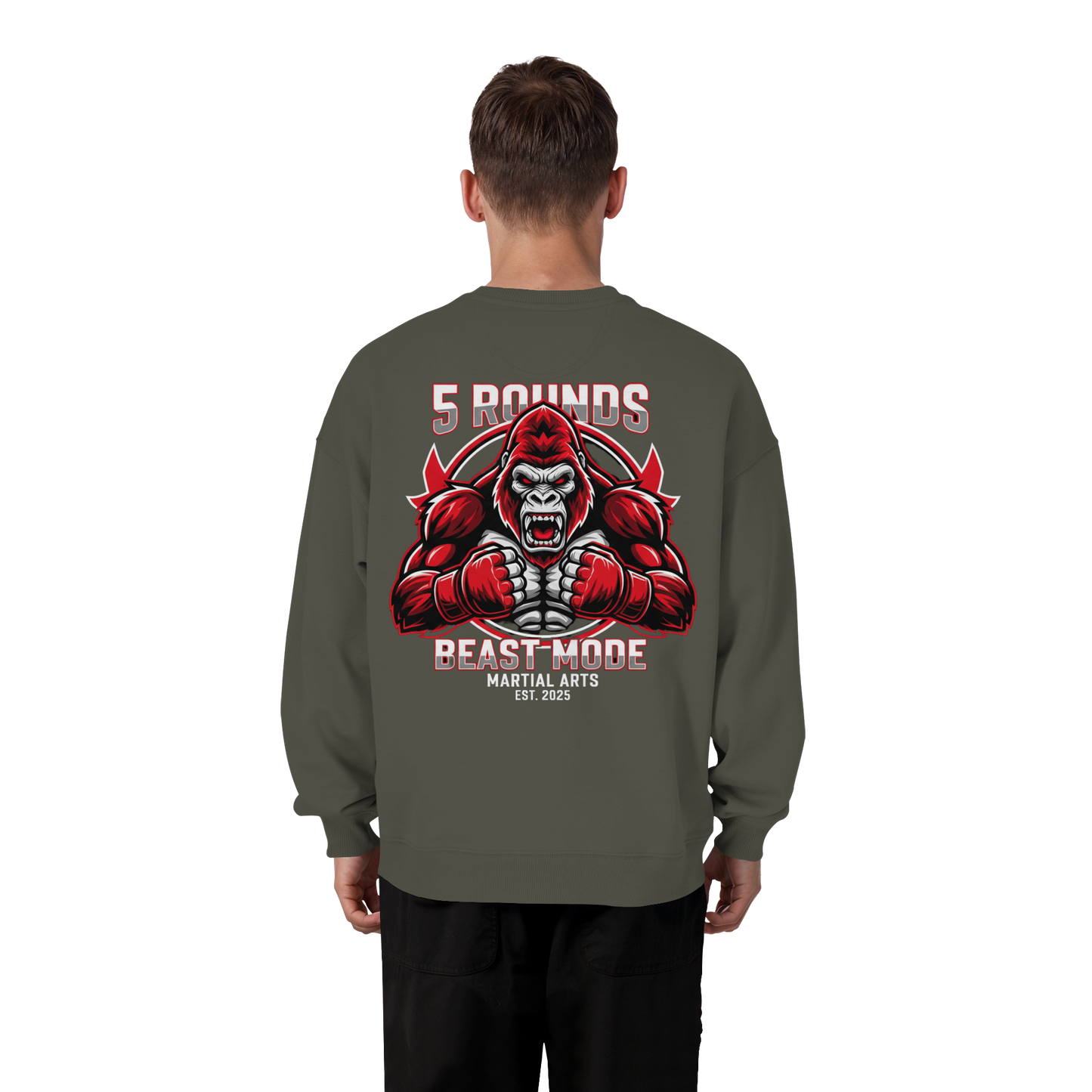 5 ROUNDS BEAST MODE Gorilla - Organic Oversize Sweatshirt