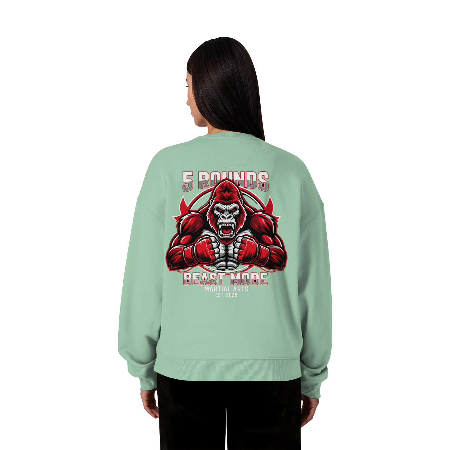 5 ROUNDS BEAST MODE Gorilla - Organic Oversize Sweatshirt