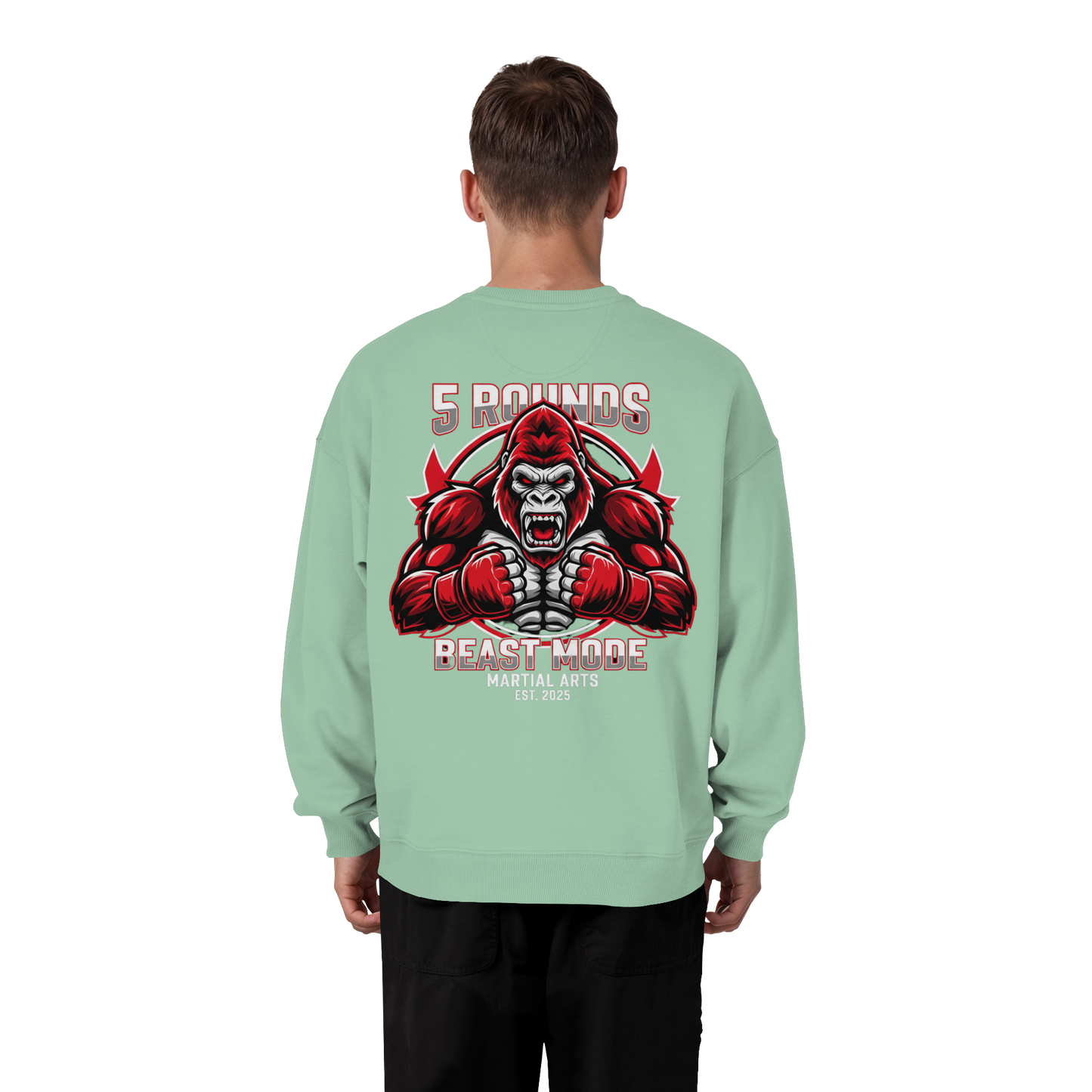 5 ROUNDS BEAST MODE Gorilla - Organic Oversize Sweatshirt