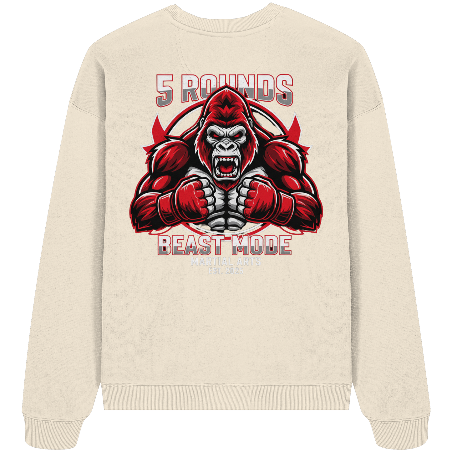 5 ROUNDS BEAST MODE Gorilla - Organic Oversize Sweatshirt