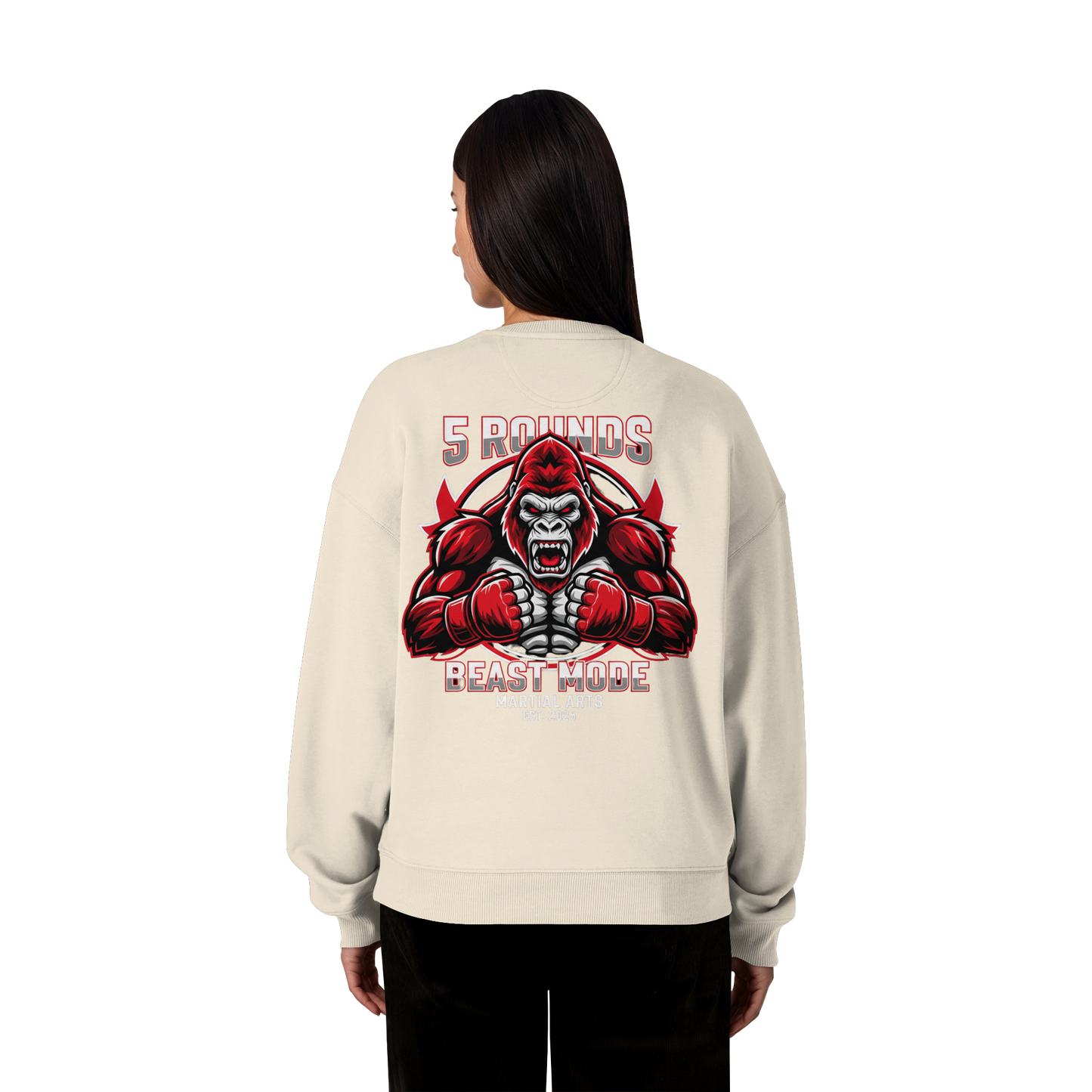 5 ROUNDS BEAST MODE Gorilla - Organic Oversize Sweatshirt