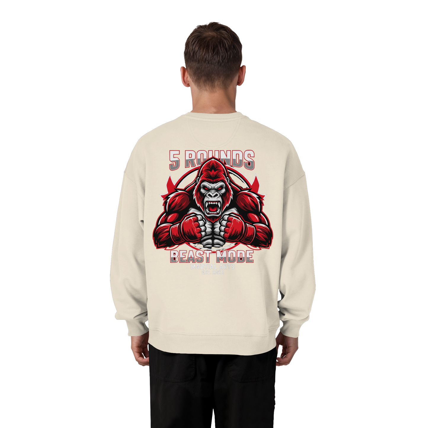 5 ROUNDS BEAST MODE Gorilla - Organic Oversize Sweatshirt