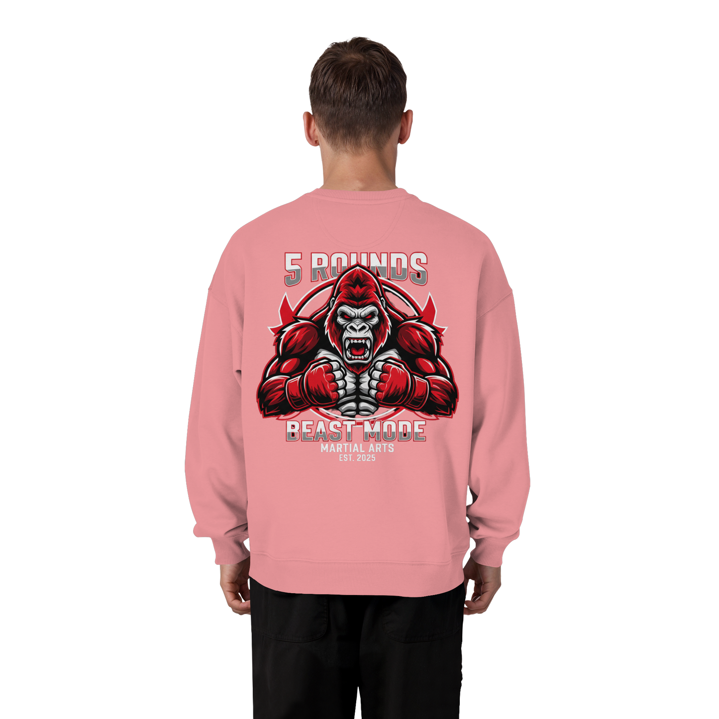 5 ROUNDS BEAST MODE Gorilla - Organic Oversize Sweatshirt