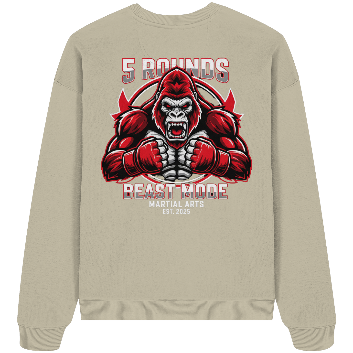 5 ROUNDS BEAST MODE Gorilla - Organic Oversize Sweatshirt
