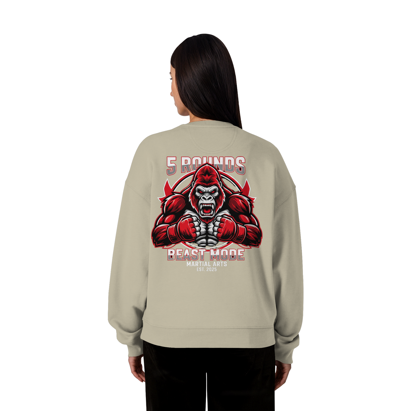 5 ROUNDS BEAST MODE Gorilla - Organic Oversize Sweatshirt