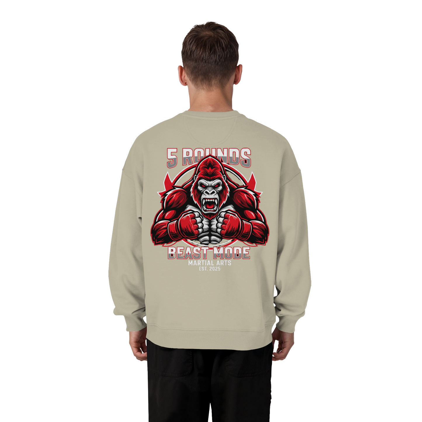5 ROUNDS BEAST MODE Gorilla - Organic Oversize Sweatshirt