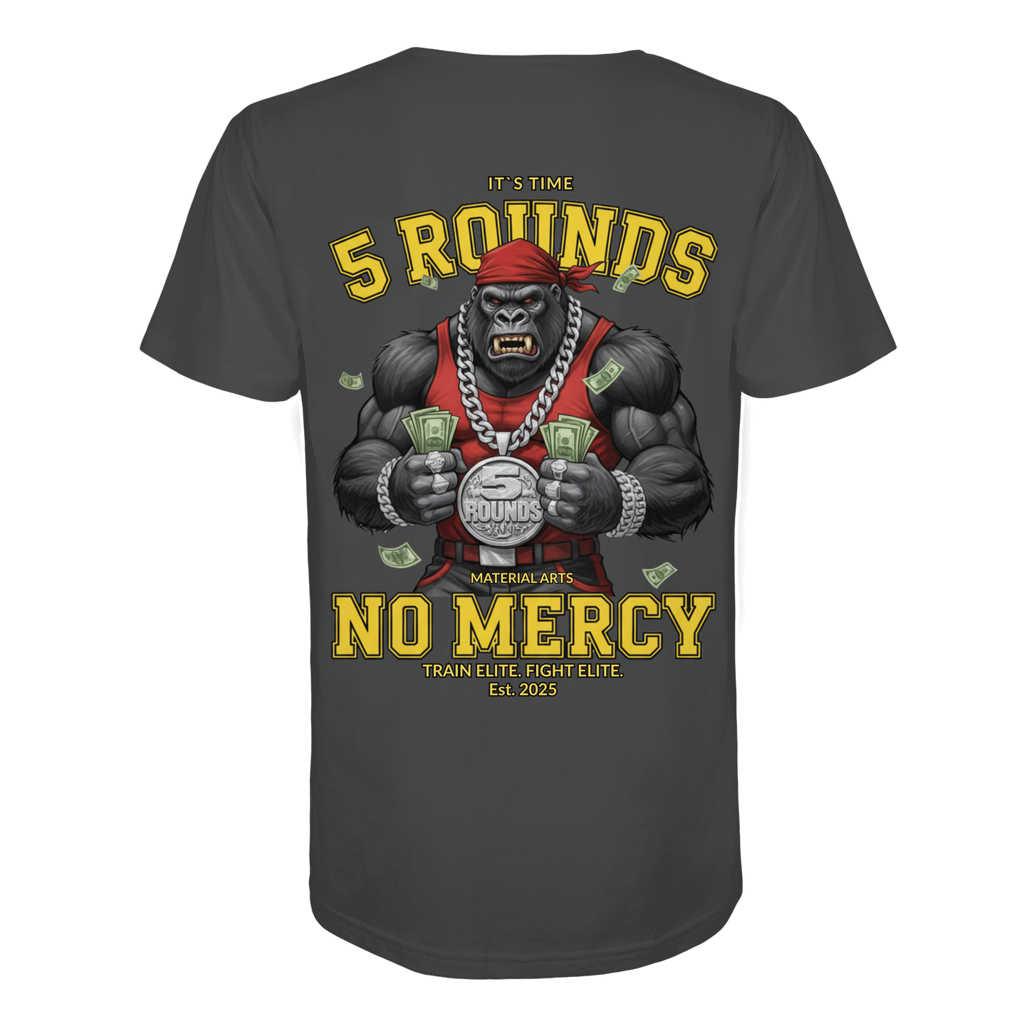 5 ROUNDS Gorilla Fighter T-Shirt - Premium Bio-Baumwolle mit DTF-Druck