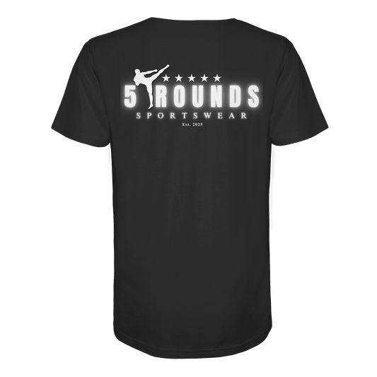 5 ROUNDS Logo Weis  - Organic Shirt