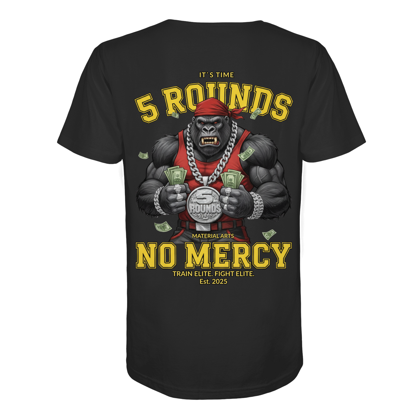 5 ROUNDS Gorilla Fighter T-Shirt - Premium Bio-Baumwolle mit DTF-Druck