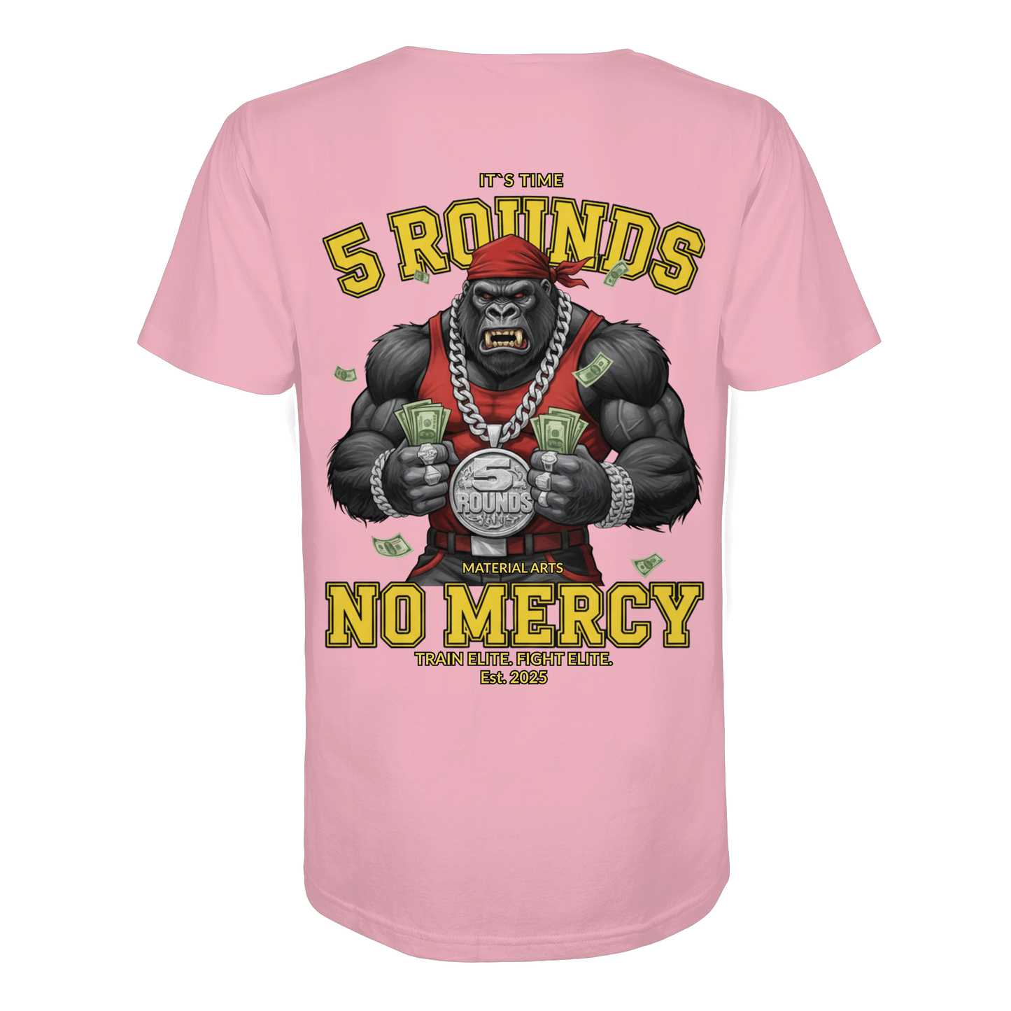5 ROUNDS Gorilla Fighter T-Shirt - Premium Bio-Baumwolle mit DTF-Druck