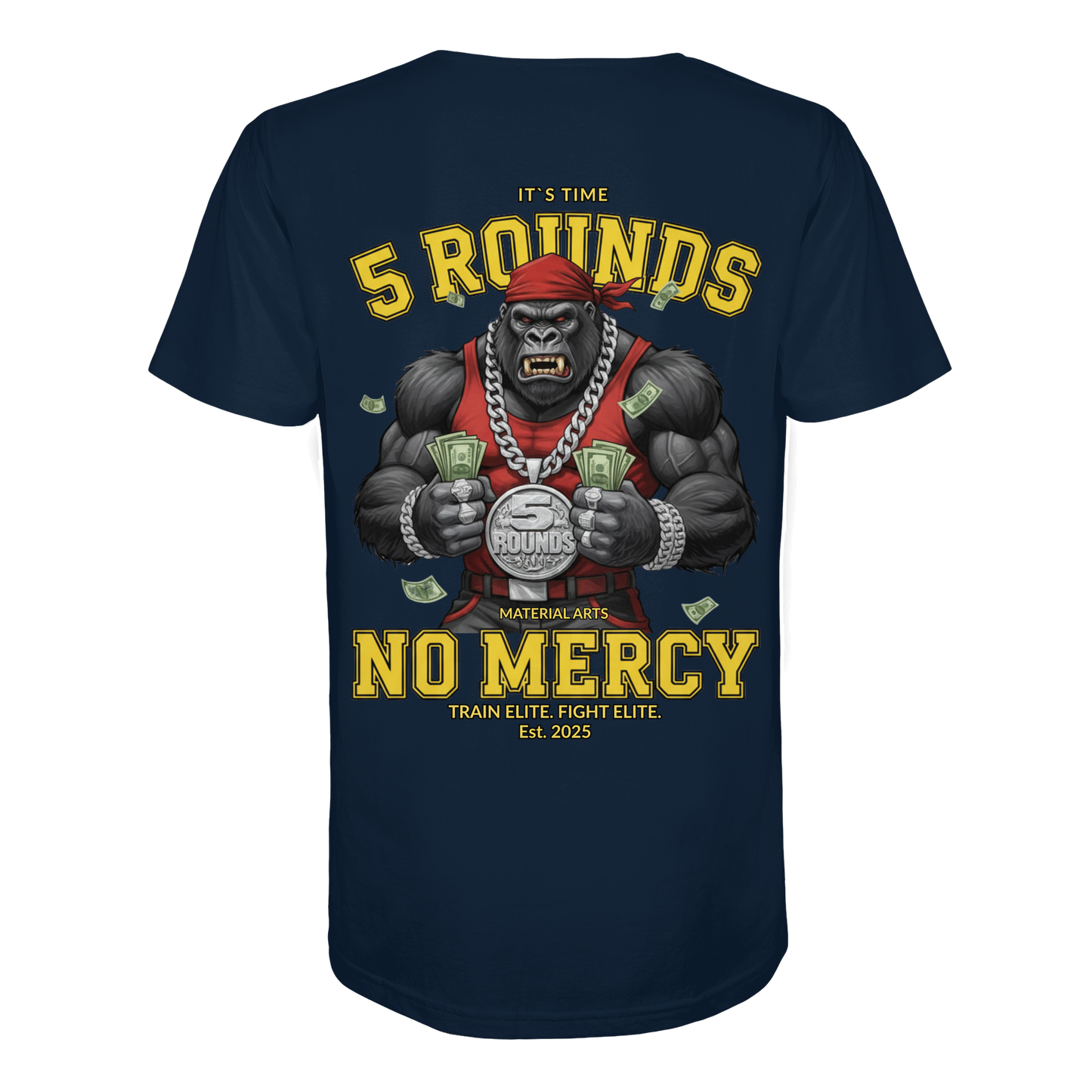 5 ROUNDS Gorilla Fighter T-Shirt - Premium Bio-Baumwolle mit DTF-Druck