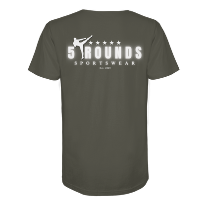 5 ROUNDS Logo Weis  - Organic Shirt