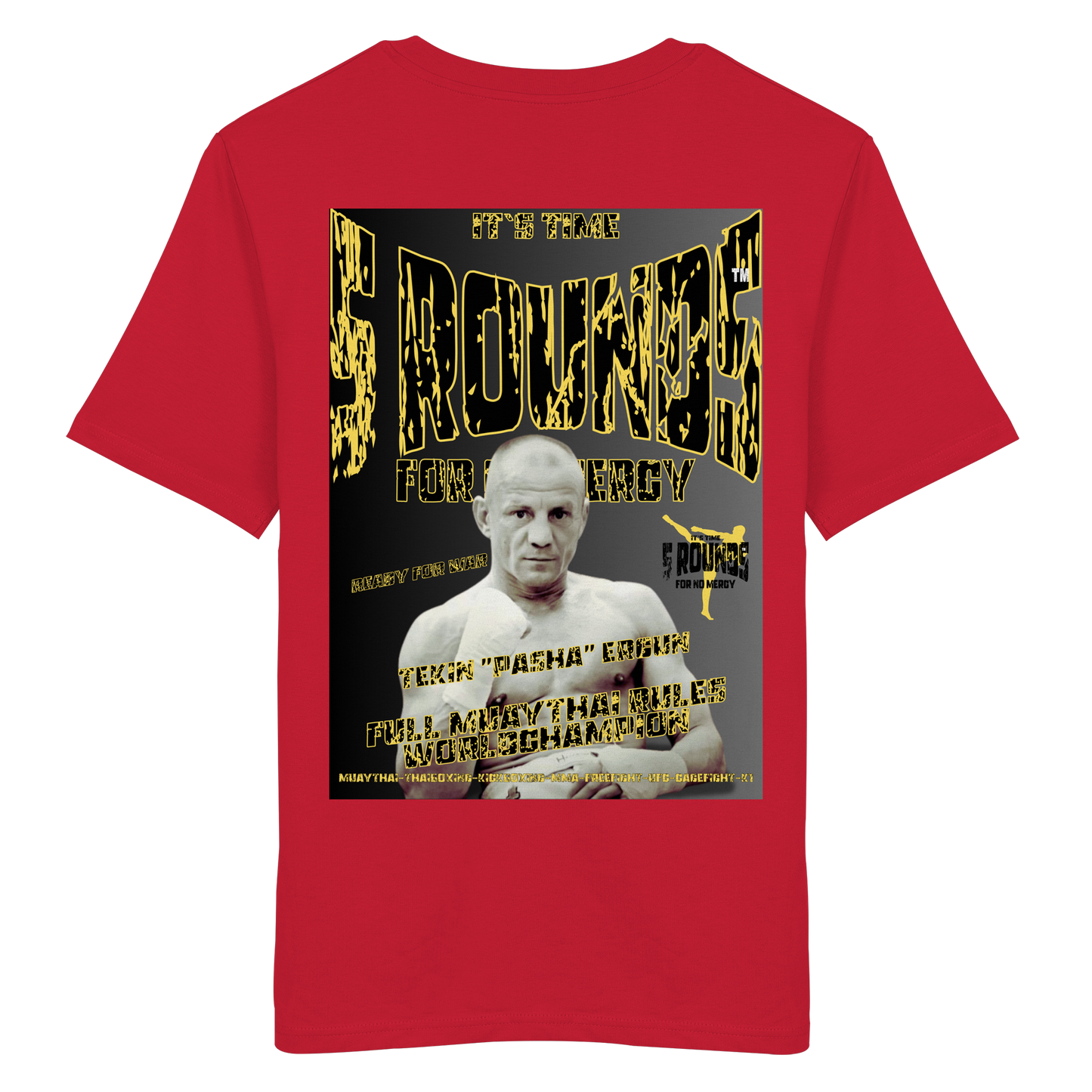 5 ROUNDS Bio T-Shirt Rot – Tekin Pasha Ergun Motiv | MMA Boxing Kampfsport Shirt