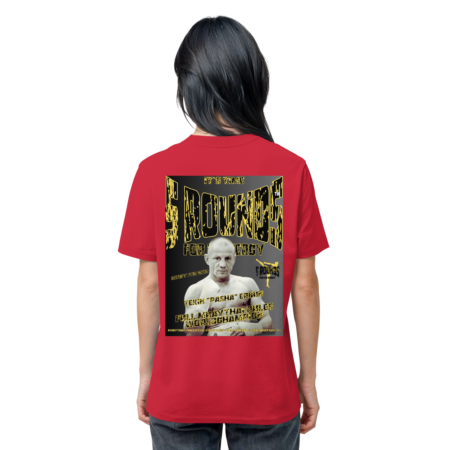 5 ROUNDS Bio T-Shirt Rot – Tekin Pasha Ergun Motiv | MMA Boxing Kampfsport Shirt