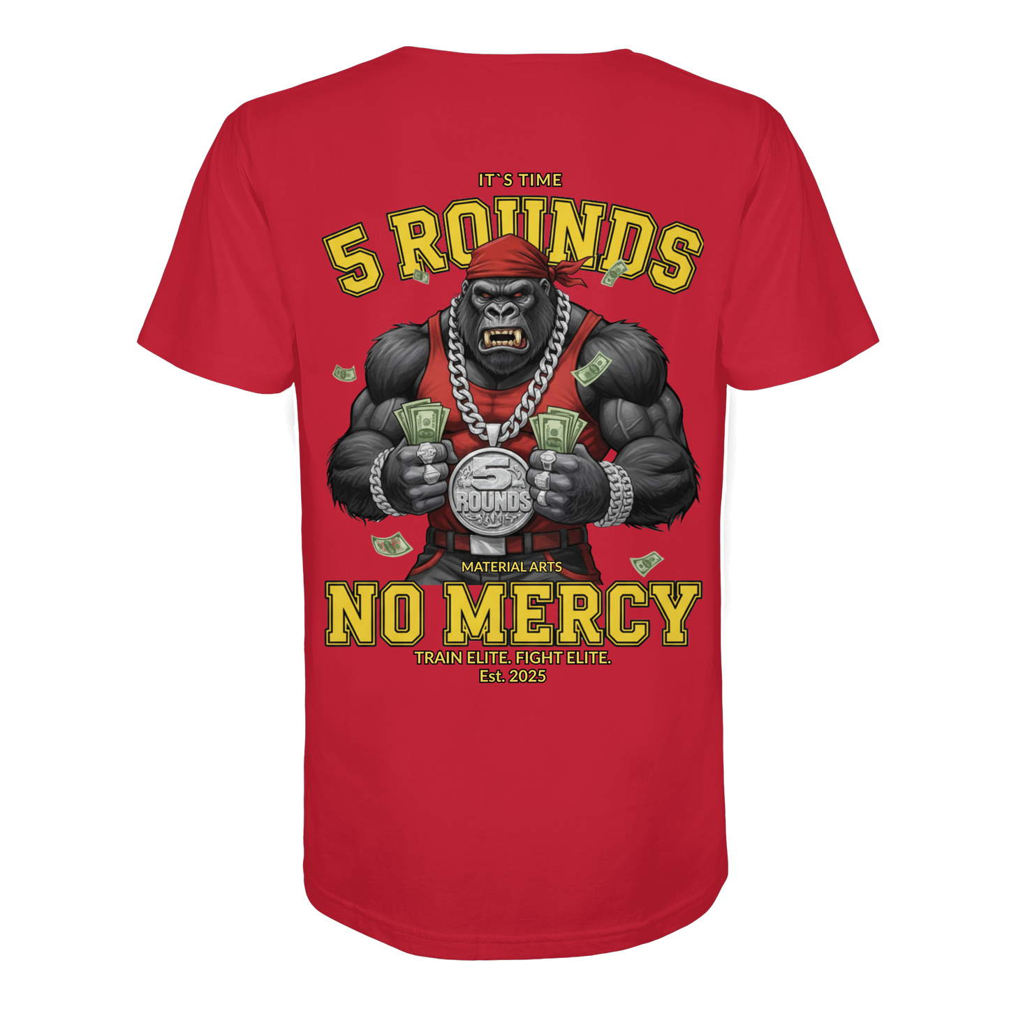 5 ROUNDS Gorilla Fighter T-Shirt - Premium Bio-Baumwolle mit DTF-Druck