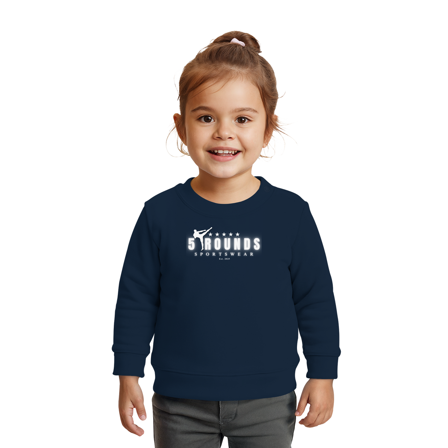 5 ROUNDS Logo Weis  - Baby Organic Sweatshirt