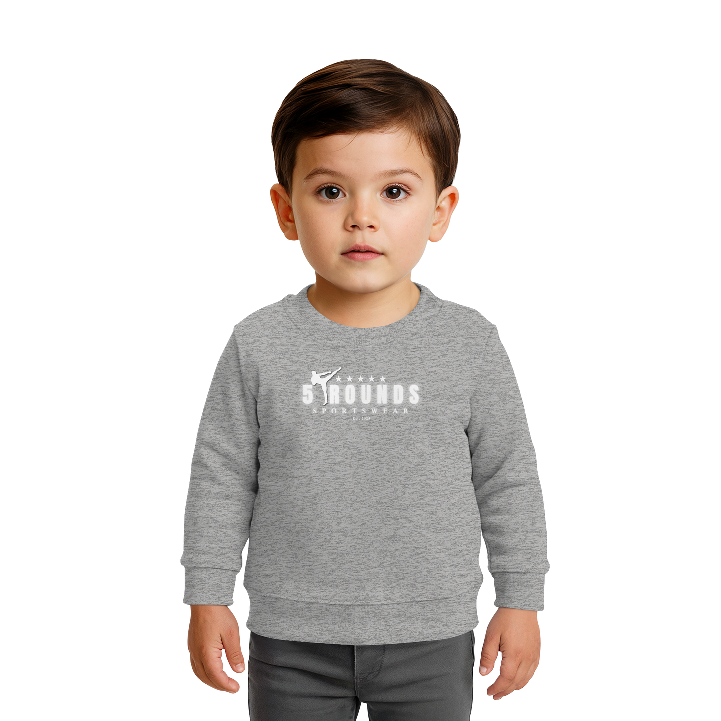 5 ROUNDS Logo Weis  - Baby Organic Sweatshirt