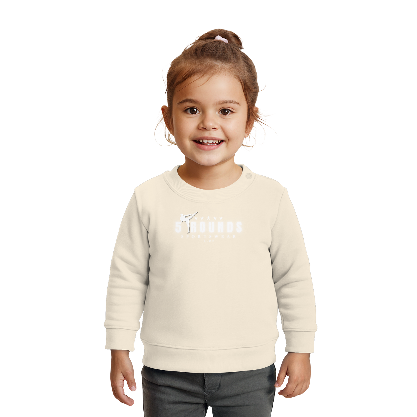 5 ROUNDS Logo Weis  - Baby Organic Sweatshirt