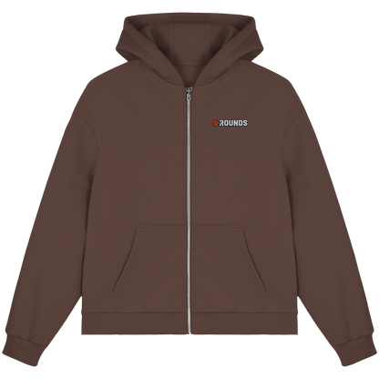 5 ROUNDS BEAST MODE Gorilla Motive Rot Weis Schwarz Farben Stick und DTF - Fluffy Boxcut Zipper