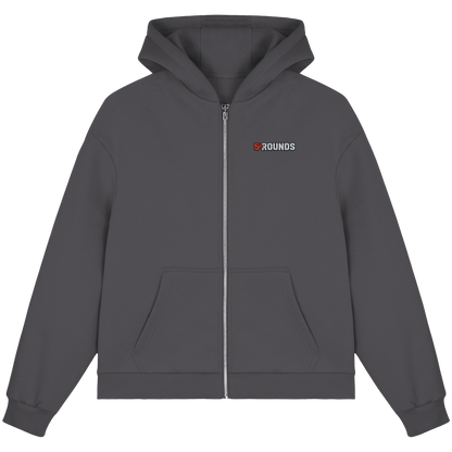 5 ROUNDS BEAST MODE Gorilla Motive Rot Weis Schwarz Farben Stick und DTF - Fluffy Boxcut Zipper