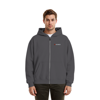 5 ROUNDS BEAST MODE Gorilla Motive Rot Weis Schwarz Farben Stick und DTF - Fluffy Boxcut Zipper