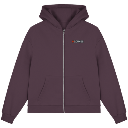 5 ROUNDS BEAST MODE Gorilla Motive Rot Weis Schwarz Farben Stick und DTF - Fluffy Boxcut Zipper