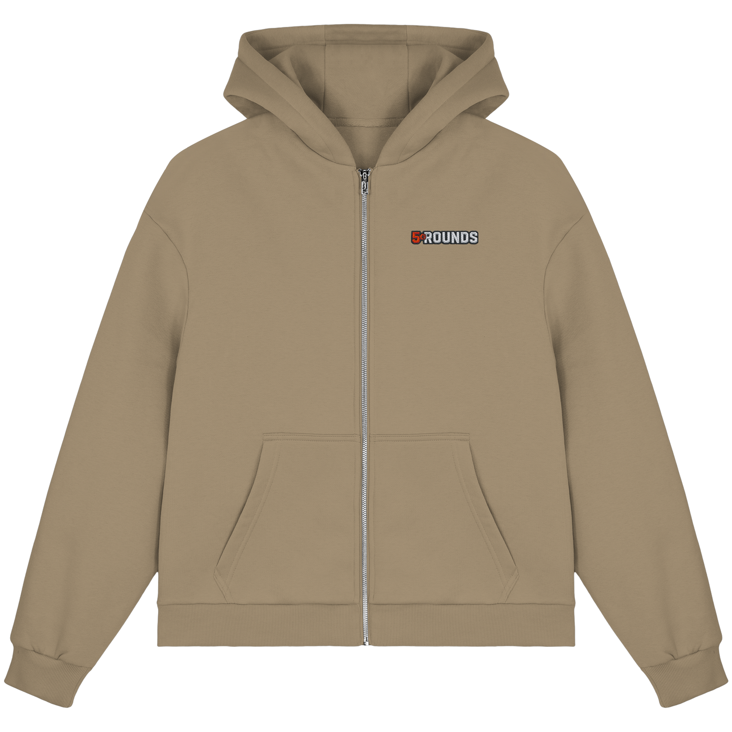 5 ROUNDS BEAST MODE Gorilla Motive Rot Weis Schwarz Farben Stick und DTF - Fluffy Boxcut Zipper