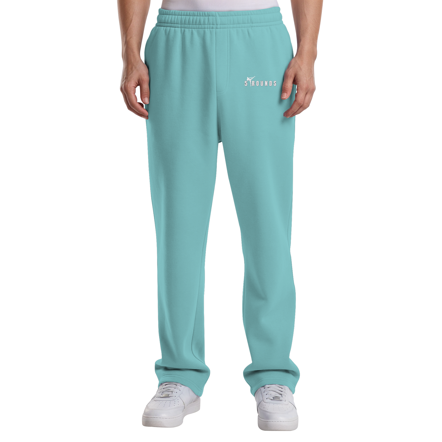 5 ROUNDS Logo Weis  - Fluffy Track Sweatpants